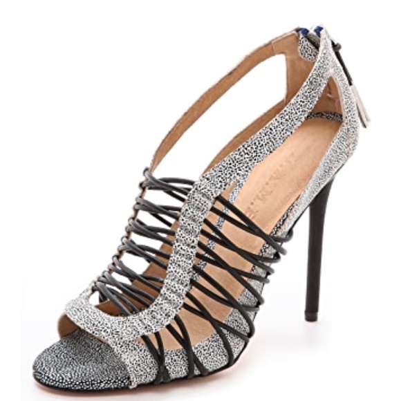 L.A.M.B. Shoes - L.A.M.B Raivyn Snake-Embossed Strappy Heels sz. 6